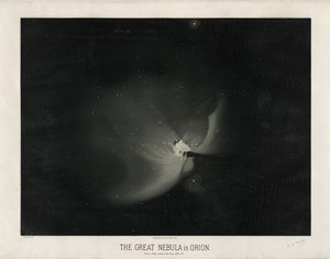 オリオンの大星雲。 1875年から76年に行われた研究から。 （The Trouvelot Astronomical Drawings 1881-1882のプレートXV） 作： Étienne Léopold Trouvelot